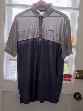 Travis Mathew Polo Men's Size XL Light Gray Blue 57% Pima Four Seasons Orlando